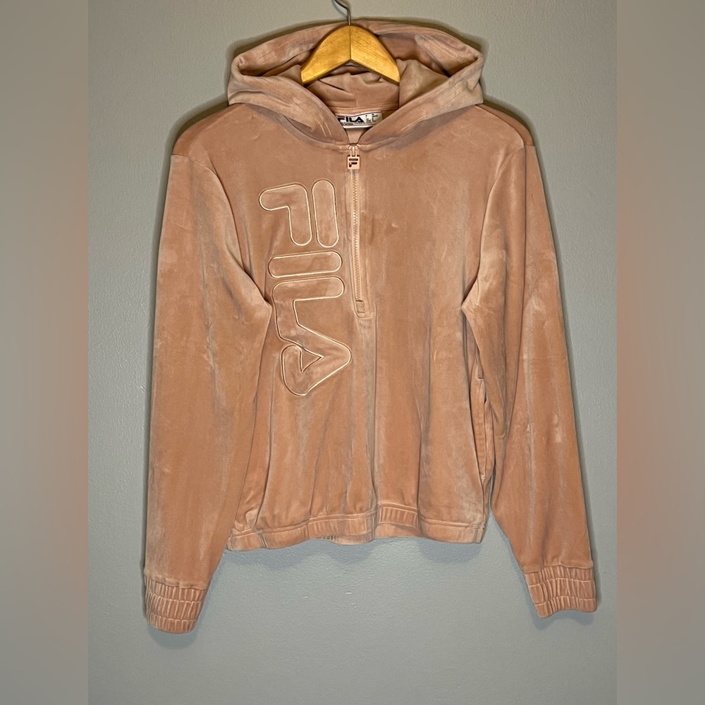 Fila Microfiber Suede Zipper Hoodie Sweatshirt women’s size Small